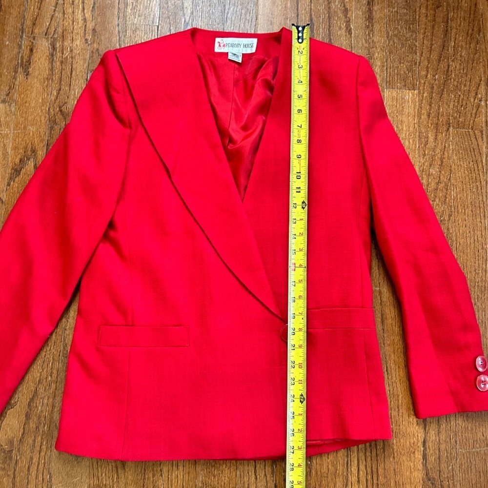 Vintage Peabody House Women Blazer Size Medium Red Professional Work Suit Jacket - Picture 9 of 12